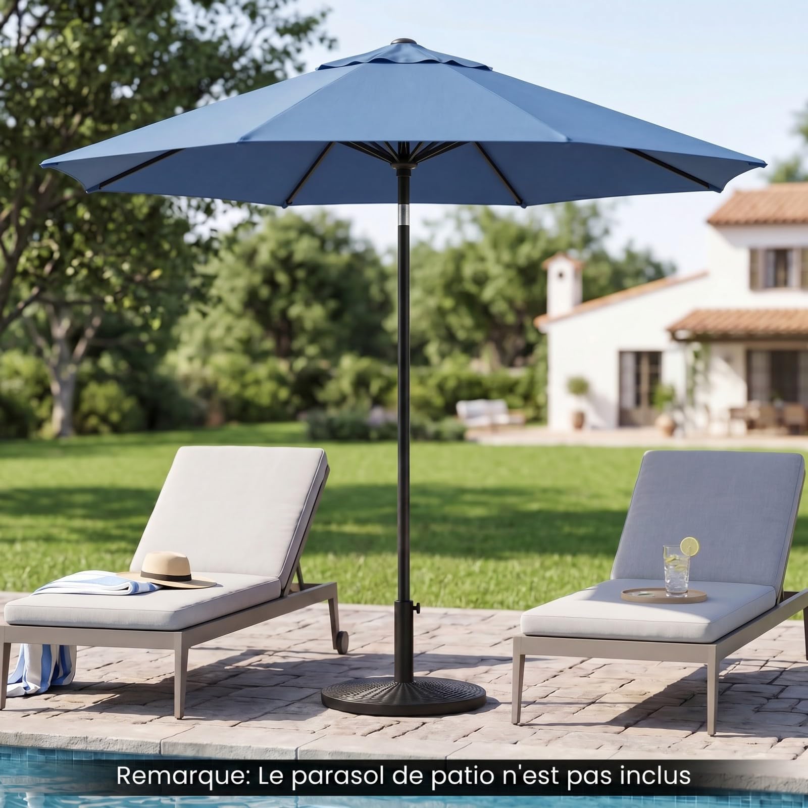 COSTWAY Pied de Parasol en Béton 9,5 kg pour Mât ∅38/48 mm