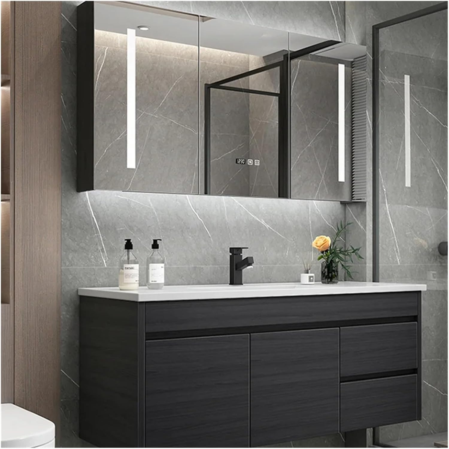 36 X 4 X 26 Inch Shower Mirror with Light Storage Cosmetic Bath Mirrors Makeup Square Bathroom Mirrors,Mirrors