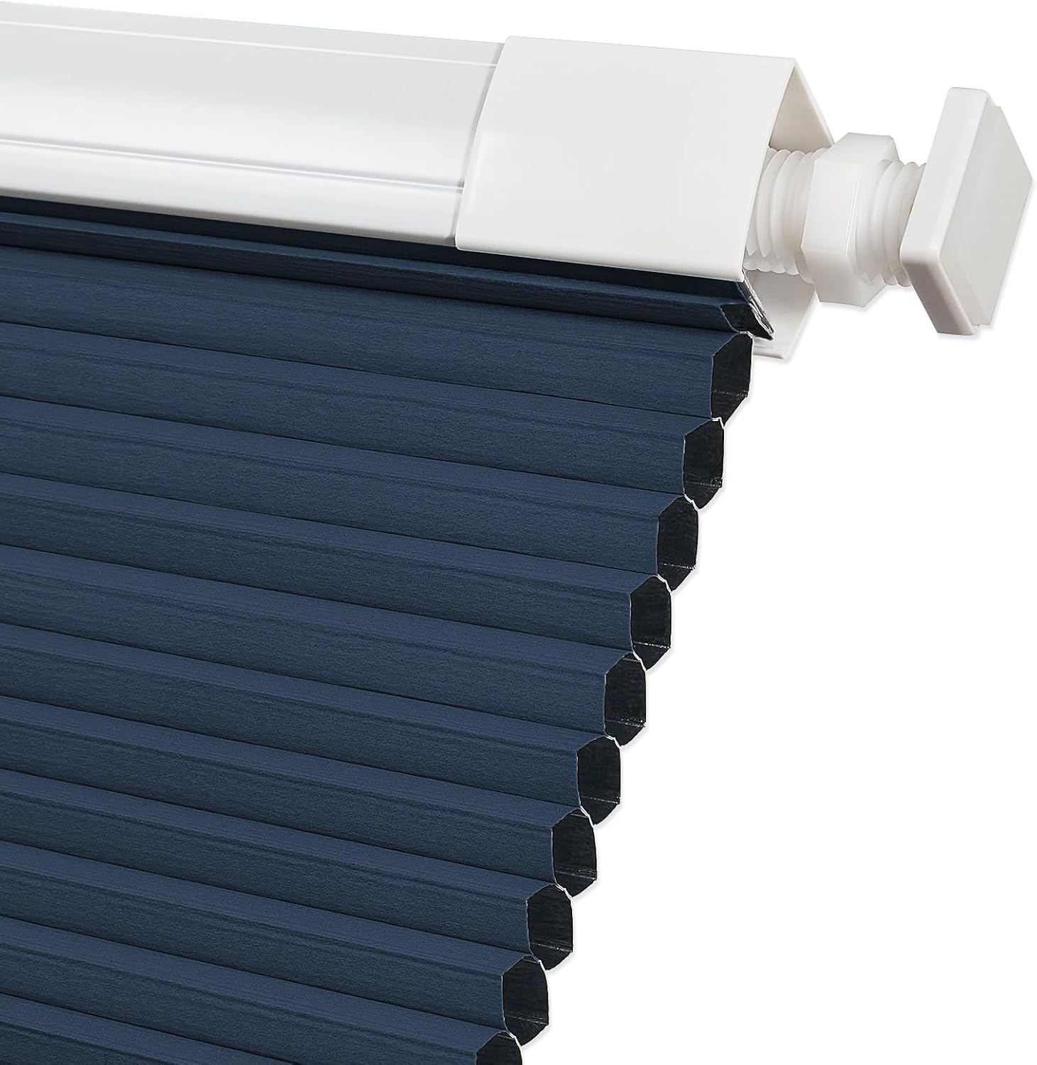 Keego No Drill No Tools Window Blinds & Shades for Windows Doors Easy to Install Cellular Blind Single Cell Privacy Thermal Insulated Shade for Home Office Living Room (Blackout, Blue, Custom Size)