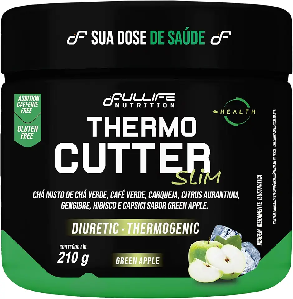 Fullife Nutrition, Thermo Cutter Slim, Diuretic, Thermogenic, Sabor Green Apple, Pote, 210 gramas • 30 Doses
