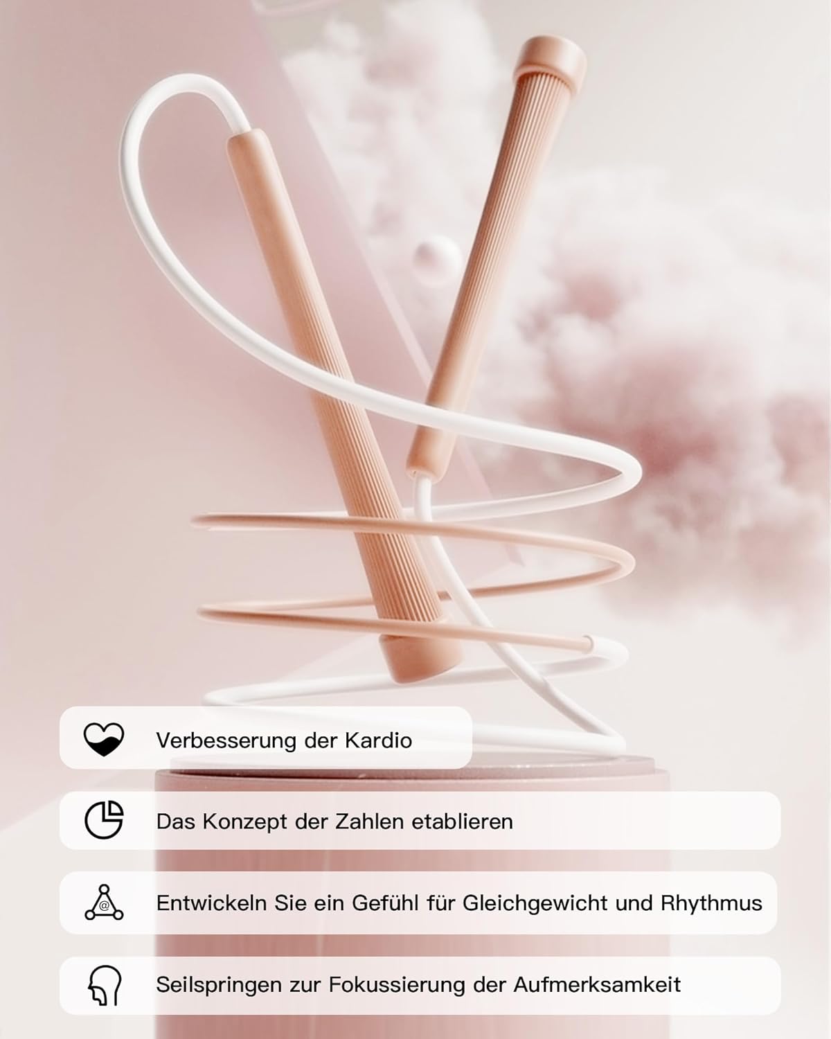 OVICX Lightweight Jump Rope for Fitness for Women Men and Kids, Adjustable Skipping Ropes with Anti-slip Handle, Speed Skipping for Cardio Workout and Endurance Training