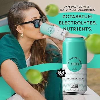 Amazon.com: 100 顆椰子純椰子-100% 純椰子水- 低熱量全天然飲料