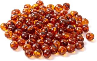 Baltic Amber Loose Bead with drilled Hole(10 Grams) - Polished Cognac(6-8 mm)
