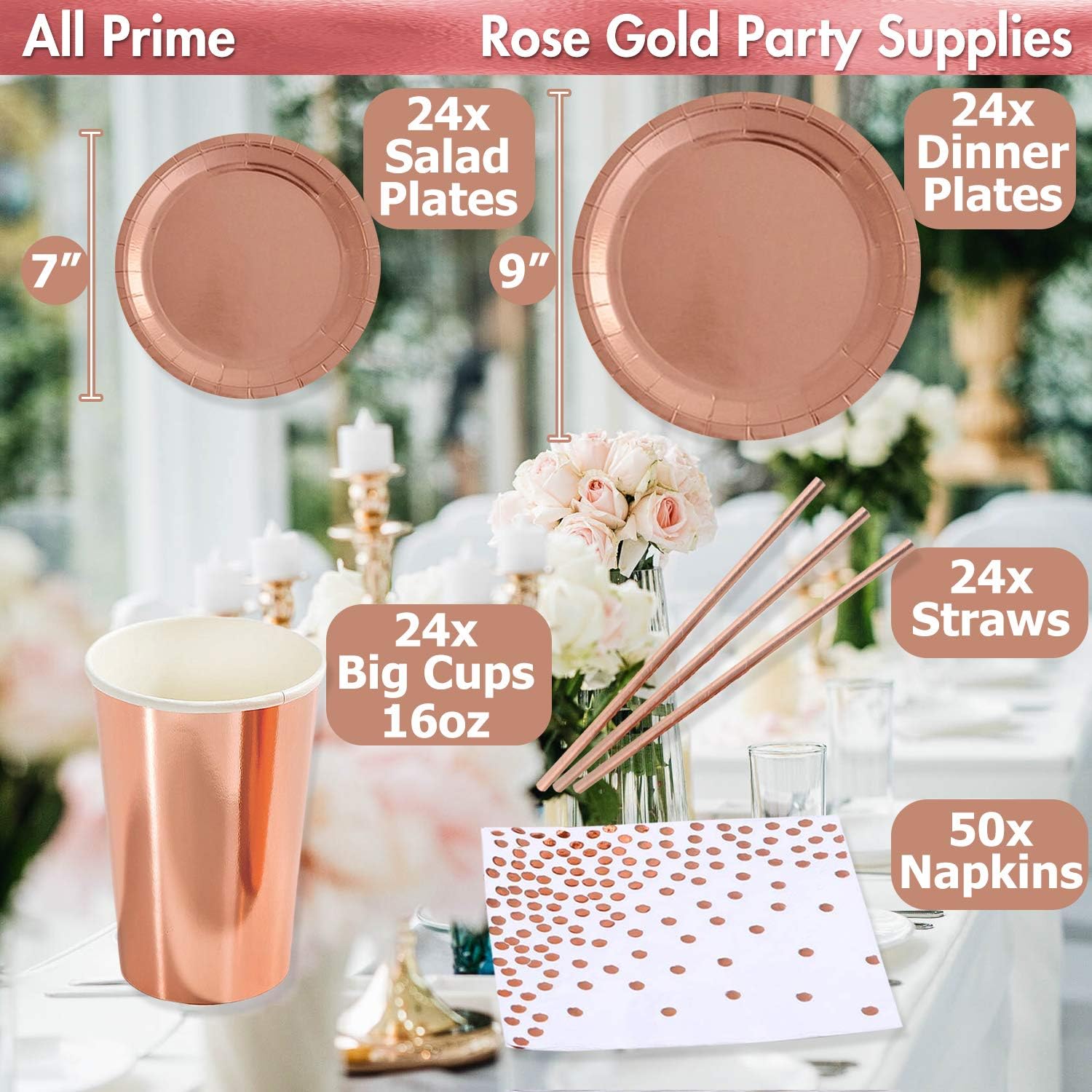 Buу 1 gеt 1 All Prime Rose Gold Plates, Napkins, Cups, and Straws for 24 Guests; 146 Pieces -Foil Enhanced Rose Gold Paper Salad/Dessert Dinner Plates Cups Napkins Straws; Rose Gold Bachelorette Party Supplies Flаѕh Dеаlѕ - 70% оƒƒ All Prime Rose Gold Plates, Napkins, Cups, and Straws for 24 Guests; 146 Pieces -Foil Enhanced Rose Gold Paper Salad/Dessert Dinner Plates Cups Napkins Straws; Rose Gold Bachelorette Party Supplies