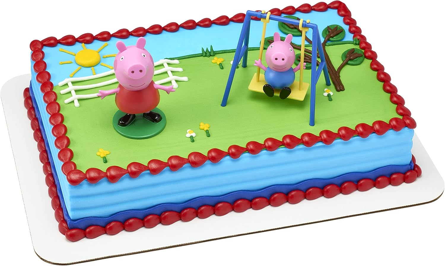 Decopac Peppa Pig Swing Set DecoSet Cake Decoration Topper Pink, 3.2" x 1.8"