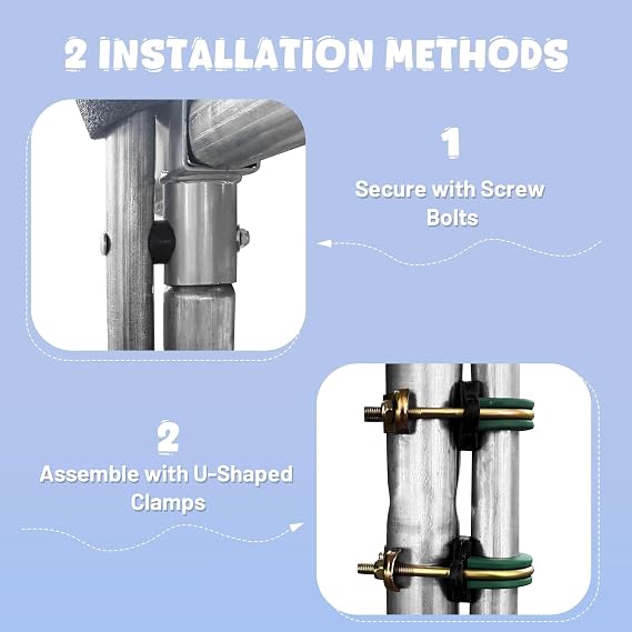AW Universal Trampoline Replacement Enclosure Poles Accessories with Clamp