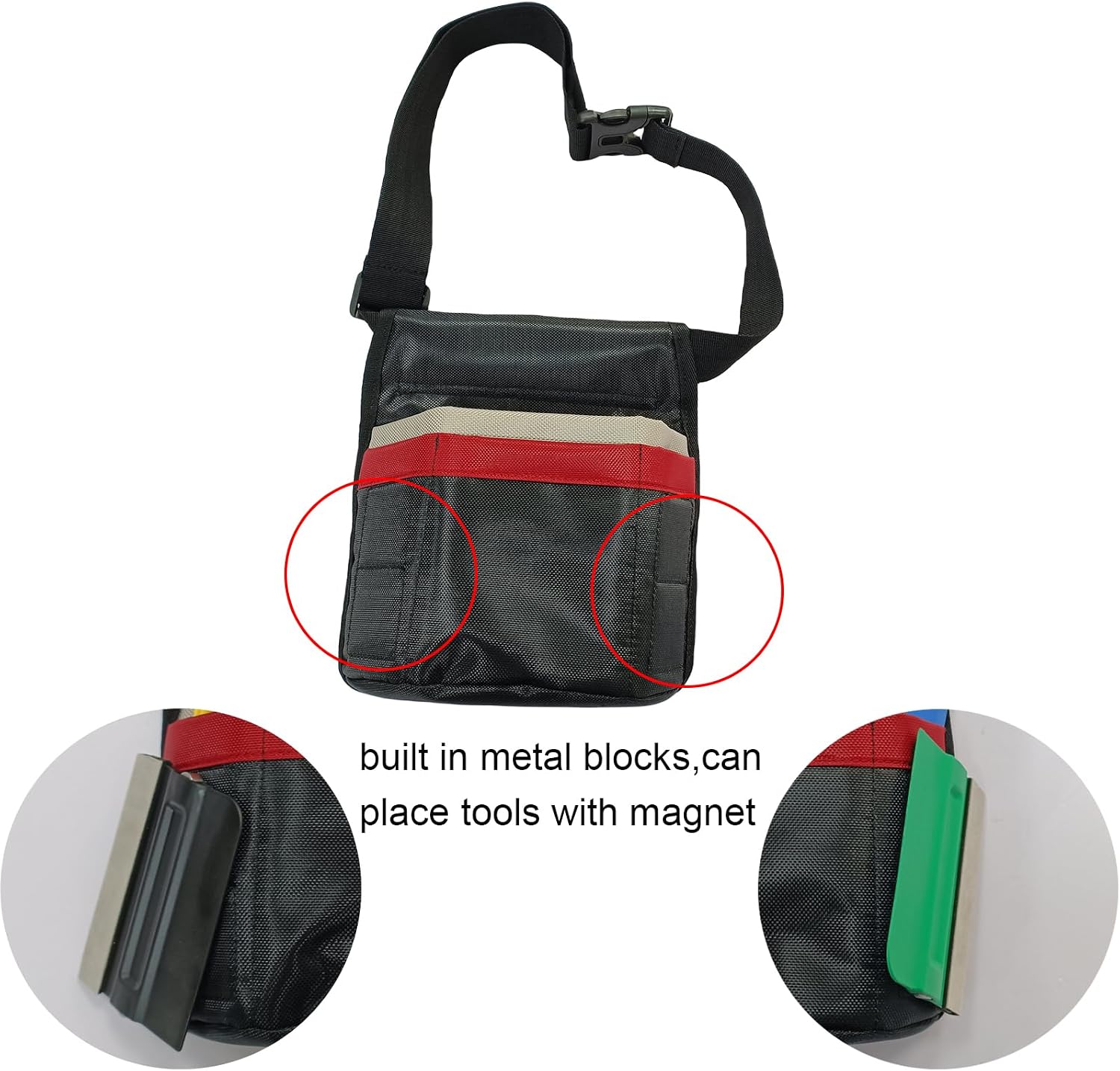 Tool Pouch with Belt Clip Waist Tool Bag for Technician & Electrician Tools,Window Tinting and Gardening