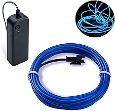 LED String Lights, Neon Flexible Luminous Battery Operated Decoration for Party/Christmas/Birthday/Evening/Wedding, 3 Lighting Modes with Remote Control, Waterproof for Indoor (Blue, 3M)