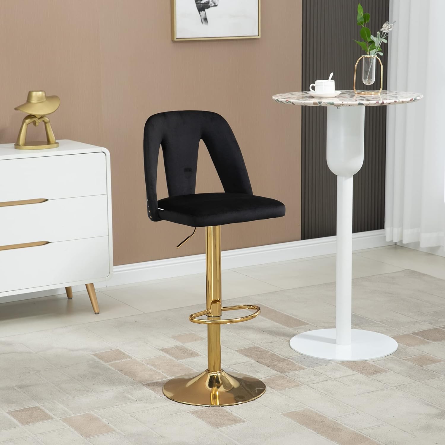 HomSof Adjustment Height Bar Stools with Back and Footrest