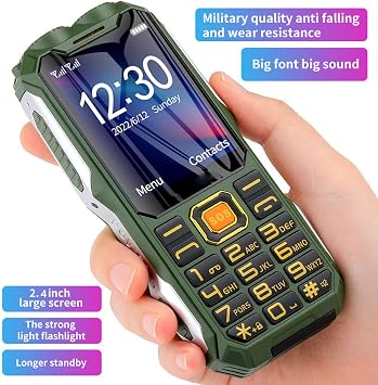 Zunate 2G Rugged Phone Unlocked, Cell Phone for Seniors, Easy to Use Big Button Mobile Phone for Elderly, Kids, 16800mAh, SOS Button, Flashlight, Dual SIM, Loud Voice, 2.4