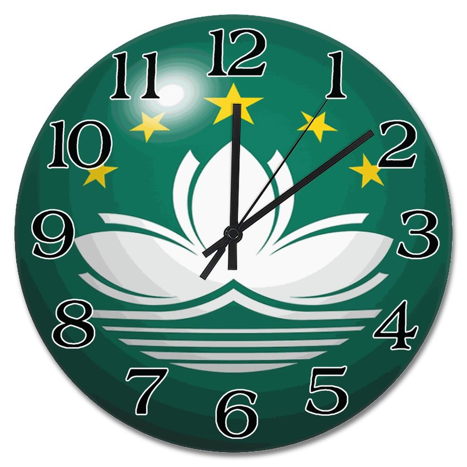 Grande horloge murale bois Macao luxe 3D artisanat silencieux