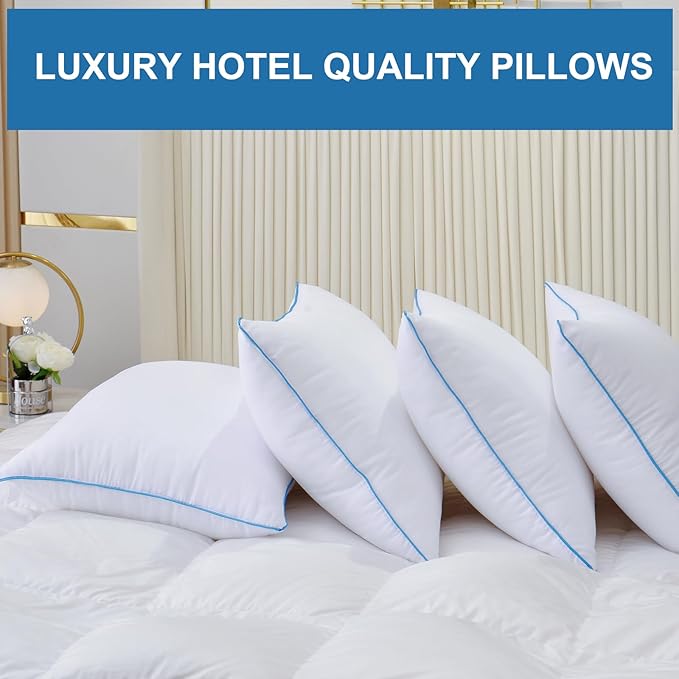 Set 4 Almohadas Queen Tela Suave Relleno Alternativo a Plumas miniatura 7