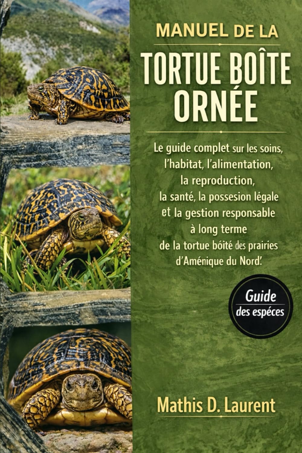 MANUEL DE LA TORTUE BOÎTE ORNÉE: Le guide complet sur les soins, l’habitat, l’alimentation, la reproduction, la santé, la possession légale et la ... tortue boîte des prairies d’Amérique du Nord