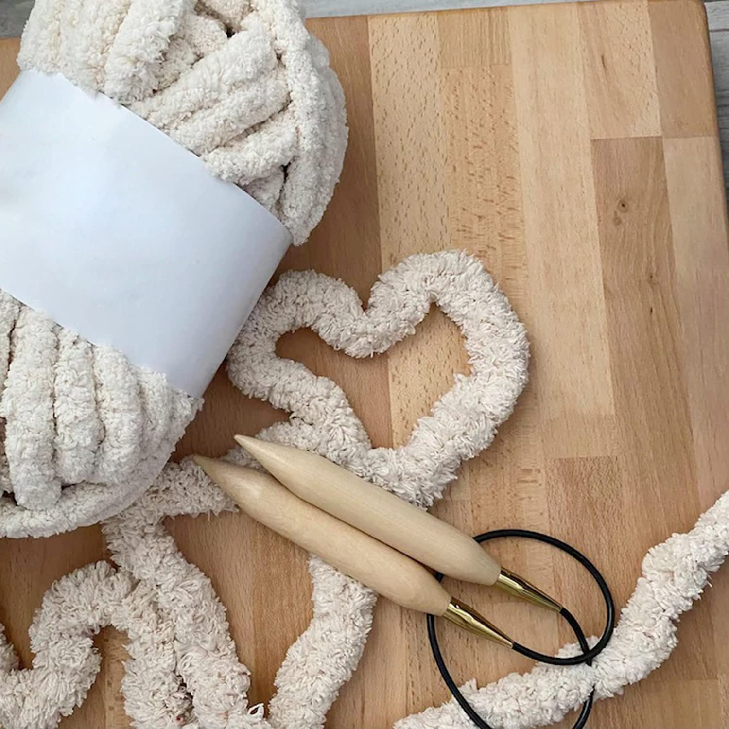 GULAKY Hilo grueso de felpilla de punto grueso de lana súper suave para tejer brazos, hecho a mano, decoración del hogar, beige, 1 kg