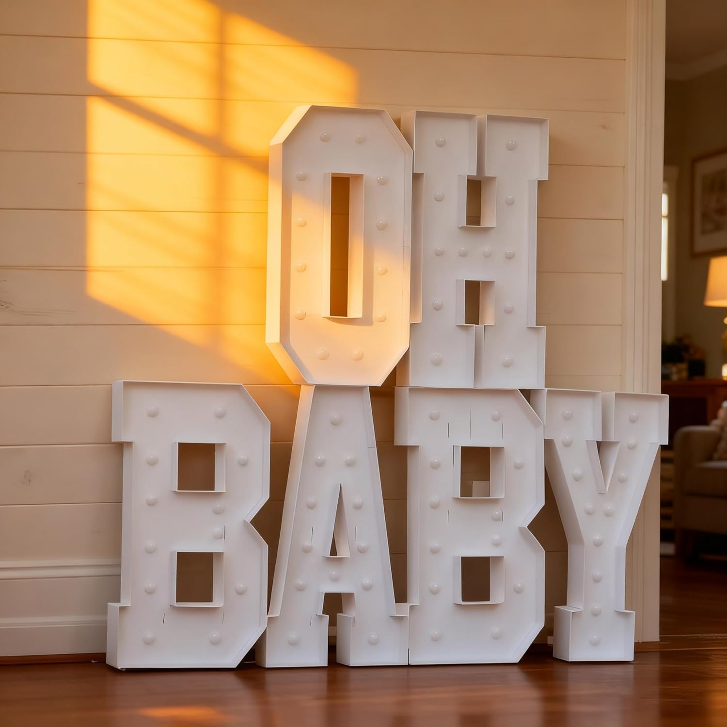 【OH Baby】 Letter 3FT/4FT, neon, Suitable for Birthday Parties, Baptism Day Commemorative Events, engagements, Wedding Parties, proposals, Event Decoration (3FT-OH Baby)