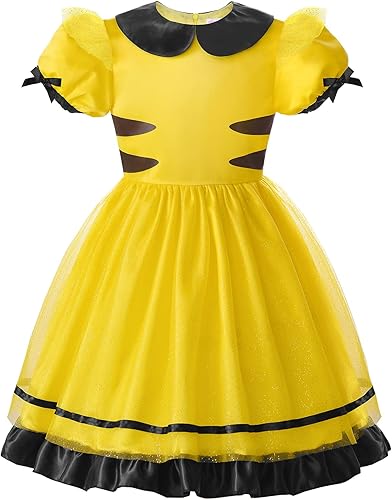 ReliBeauty Disfraz de abeja animada para niñas, vestido de tul de Halloween