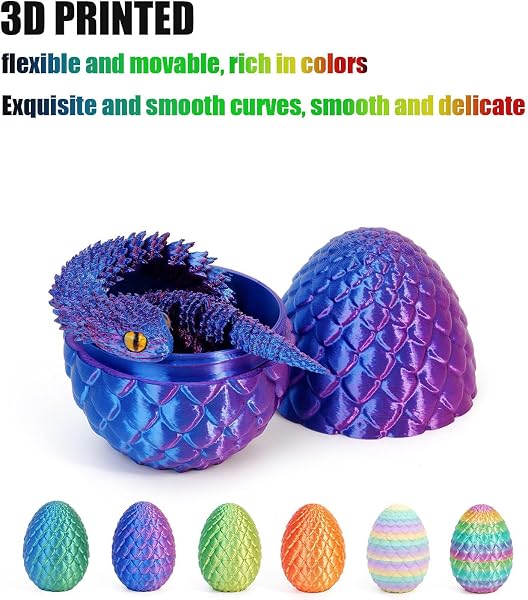 Œuf de dragon mystique 3D avec dragon éclos – Cadeau fantastique unique et décoration magique de Pâques pour collectionneurs et fans de décoration (vert forêt en cristal serpent) - 2
