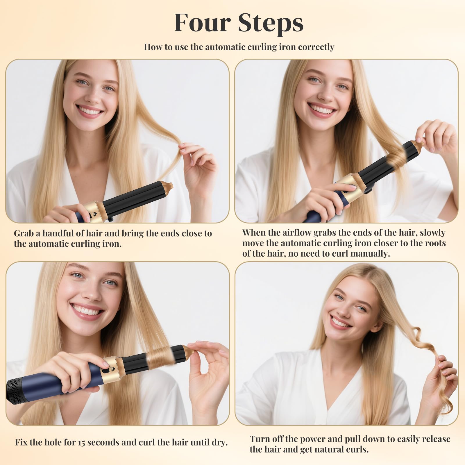 Airstyler, Set 5 In 1 Per Lo Styling Dei Capelli Con Spazzola Ad Aria Calda Ferro Arricciacapelli Automatico E Spazzola Lisciante Aggiungi Volume Liscia Arriccia E Acconcia I Tuoi Capelli