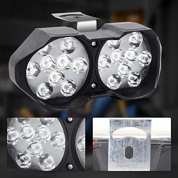Motorcycle Driving Lights LED Fog Spotlight Daytime Running Lights, Super Bright 18SMD Chips Auxiliary Driving Lamp for Bike Truck Boat DC12V Waterproof White 2Pcs