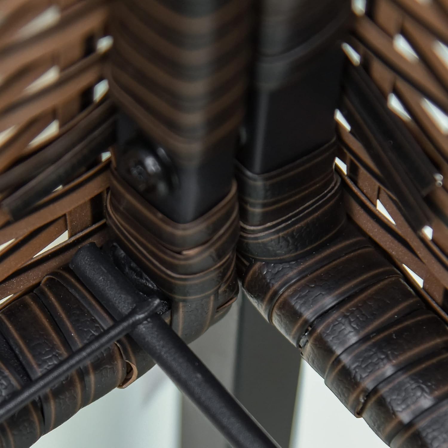 Raised Garden Bed, Elevated Planter Box with Rattan Wicker Look, Tool Storage Shelf, Portable Design fors, Vegetables, Flowers, Brown