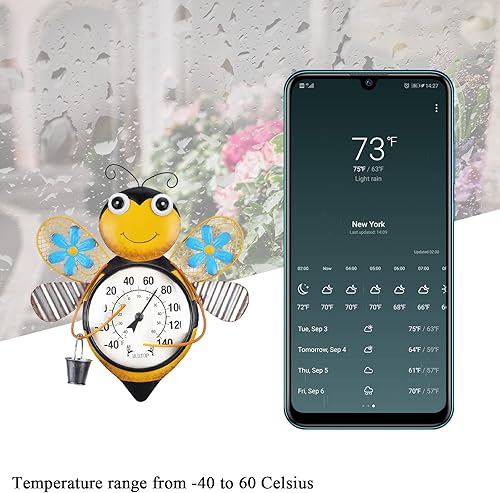 Miniatura 4 de MUMTOP Termómetro para interiores y exteriores, termómetro de pared de gran número para patio, patio, jardín