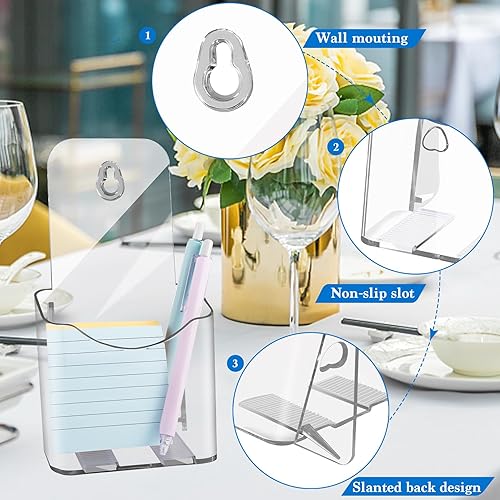 Miniatura 3 de Jeffbaubl Paquete de 10 soportes acrílicos para folletos, 4 x 7.9 pulgadas, soporte de exhibición de plástico transparente, soporte de pared o