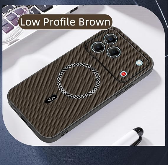 SHIEID Phone Case for Tecno Spark 50, Mag-Safe PU leather combination Cases, Silky-soft touch Full-Body Protective Caser, Compatible with Tecno Spark 50 Brown