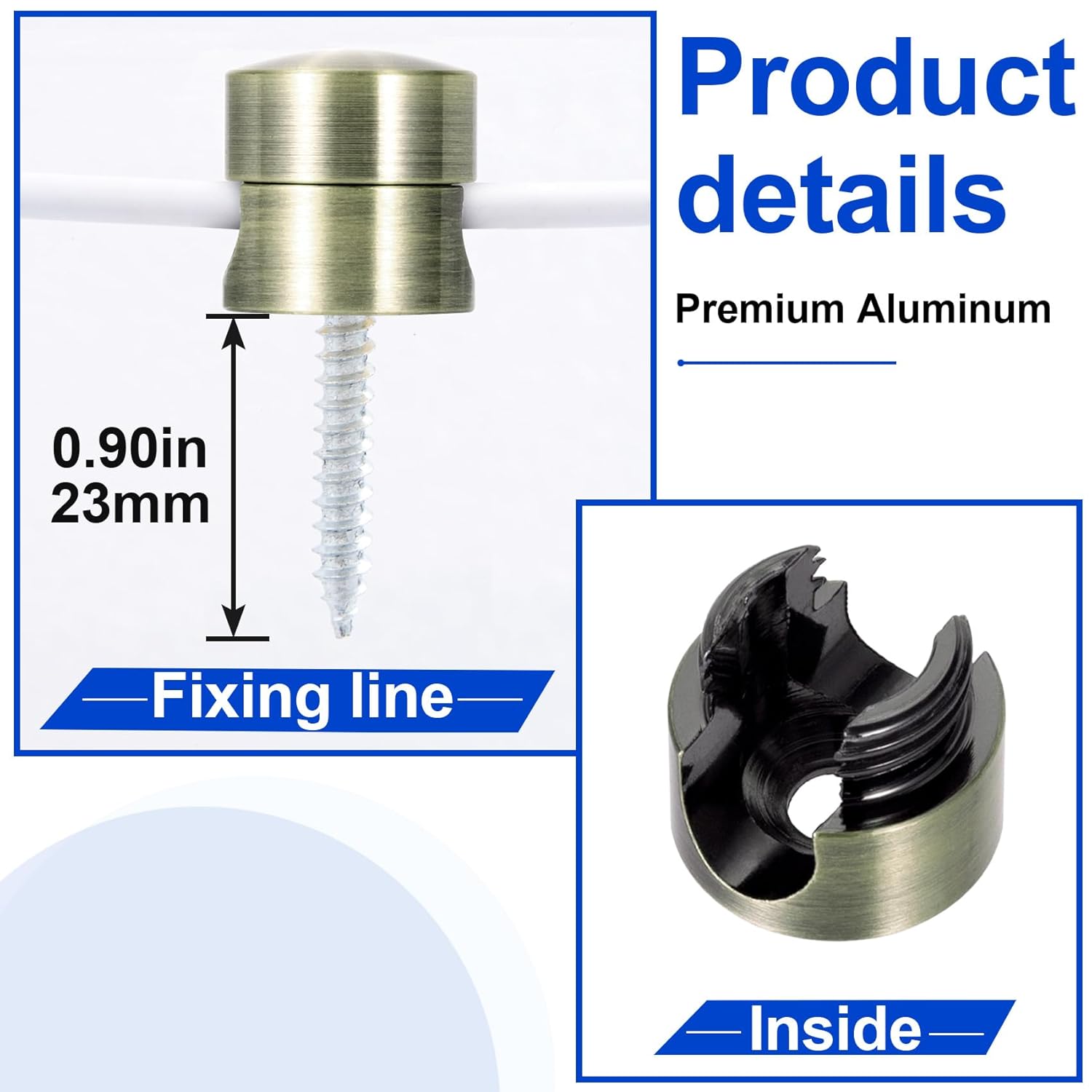 2Pcs Cord Clips for Desk Organization, Metal Cable Anchor Management, Adhesive Aluminum Wire Holder, Adjustable Phone Charger Clips for Nightstand Desktop Wall Office Home - Image 4