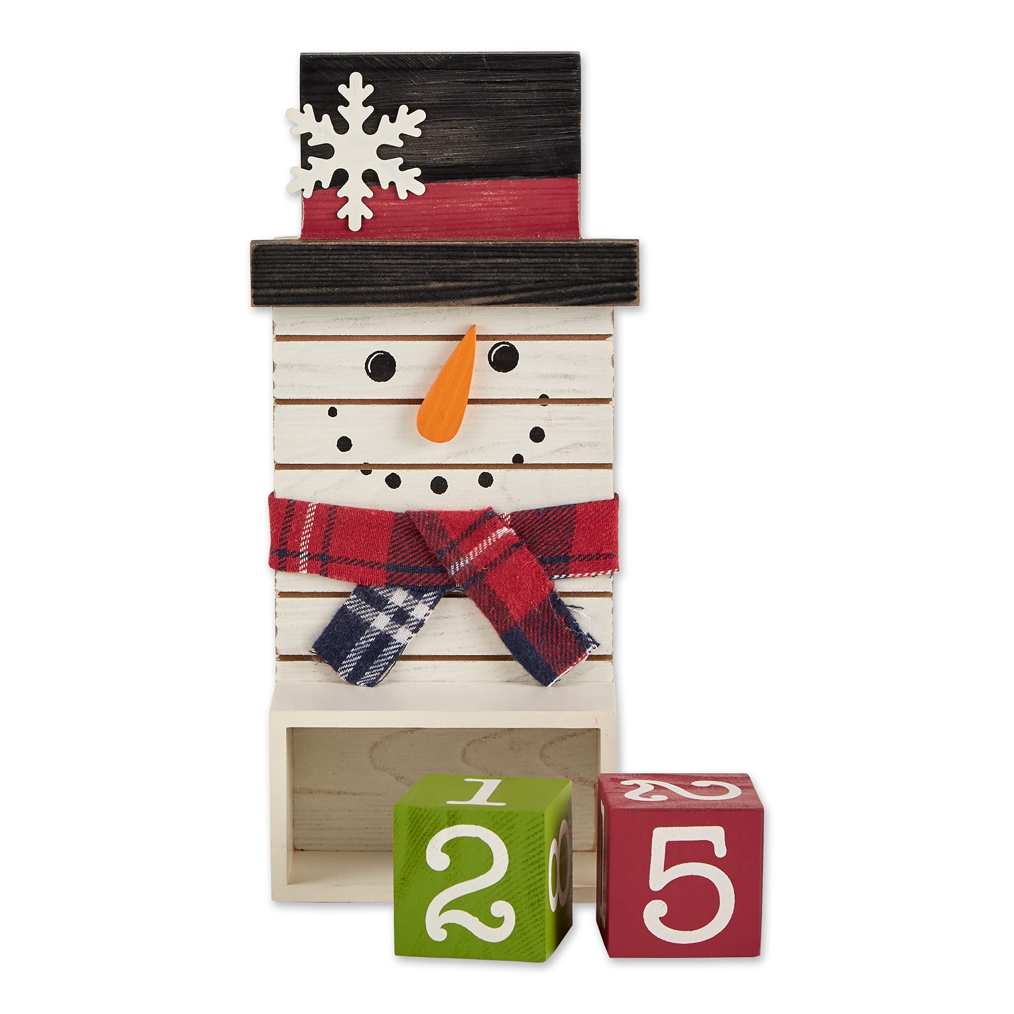 DII Urlaubs-Wanddekoration zum Aufhängen, 11 x 5, quadratischer Schneemann, Adventskalender, 3-teilig