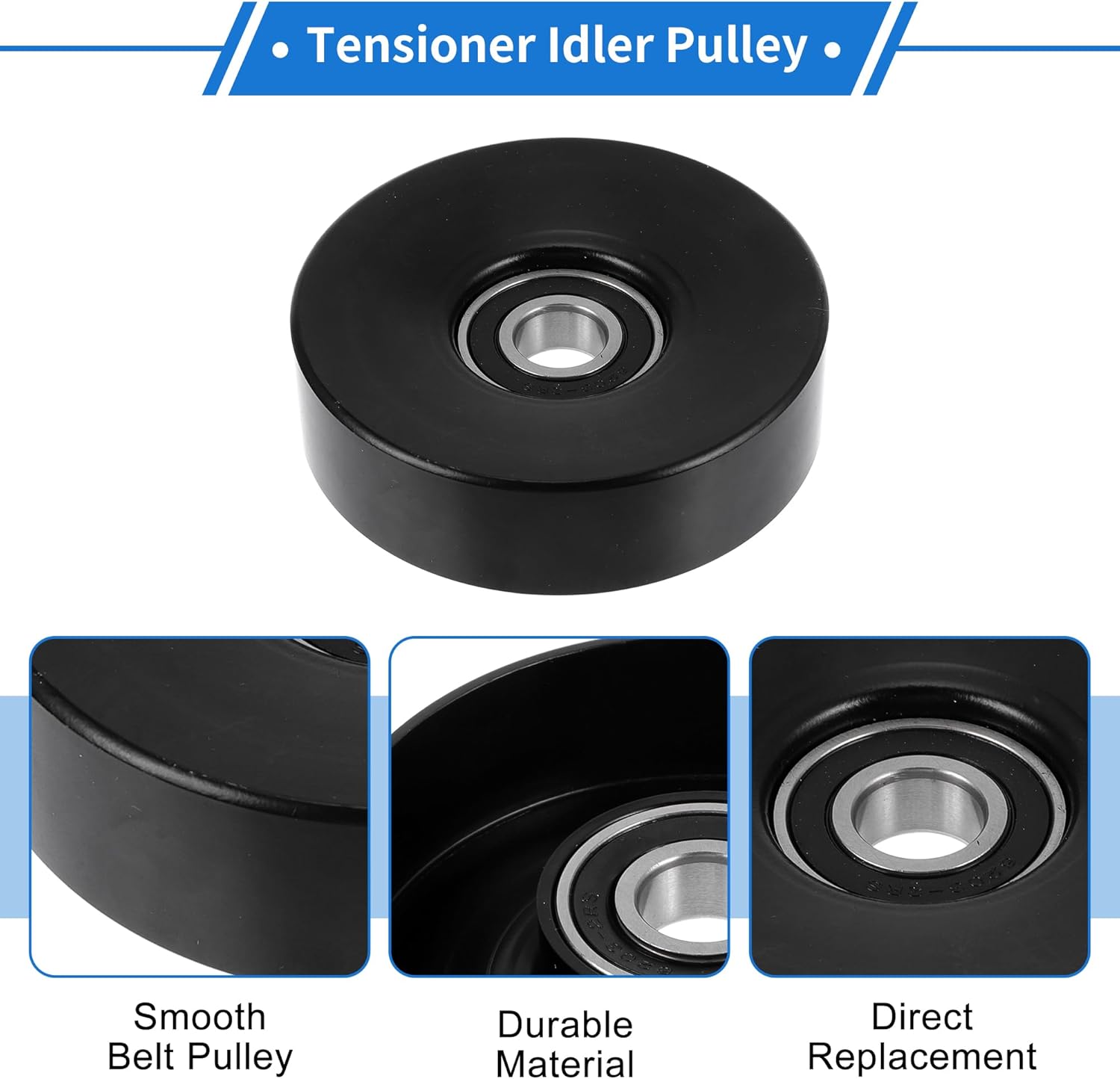 1 Pc Drive Belt Idler Pulley for Toyota Sequoia 2001-2005,for Toyota Tundra 2000-2002 Iron Black Serpentine Tensioner Pulley Idler
