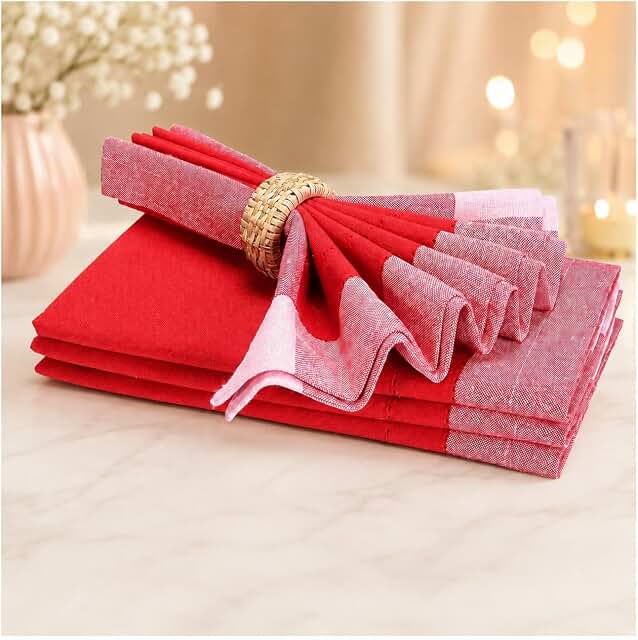 HOMIDATE Red Cloth Dinner Napkins image