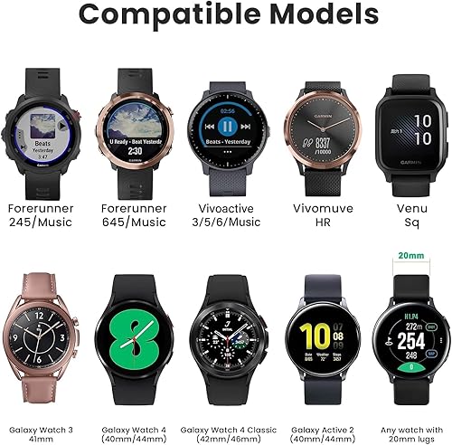 Miniatura 2 de NotoCity Correa de repuesto para Garmin Forerunner 245 Band Forerunner 55, 0.78 pulgadas para Galaxy Watch 55 Pro Galaxy Watch 4 Vivoactive 3