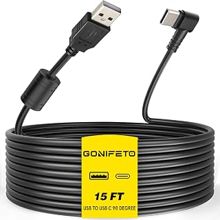 Dash Cam Cable for USB C Dash Cam,15FT 90 Degree Angle Type C Adapter Dash Camera Power Cord with Ferrite Ring Stable Powe... Price In India