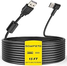 Dash Cam Cable for USB C Dash Cam,15FT 90 Degree Angle Type C Adapter Dash Camera Power Cord with Ferrite Ring Stable Powe...