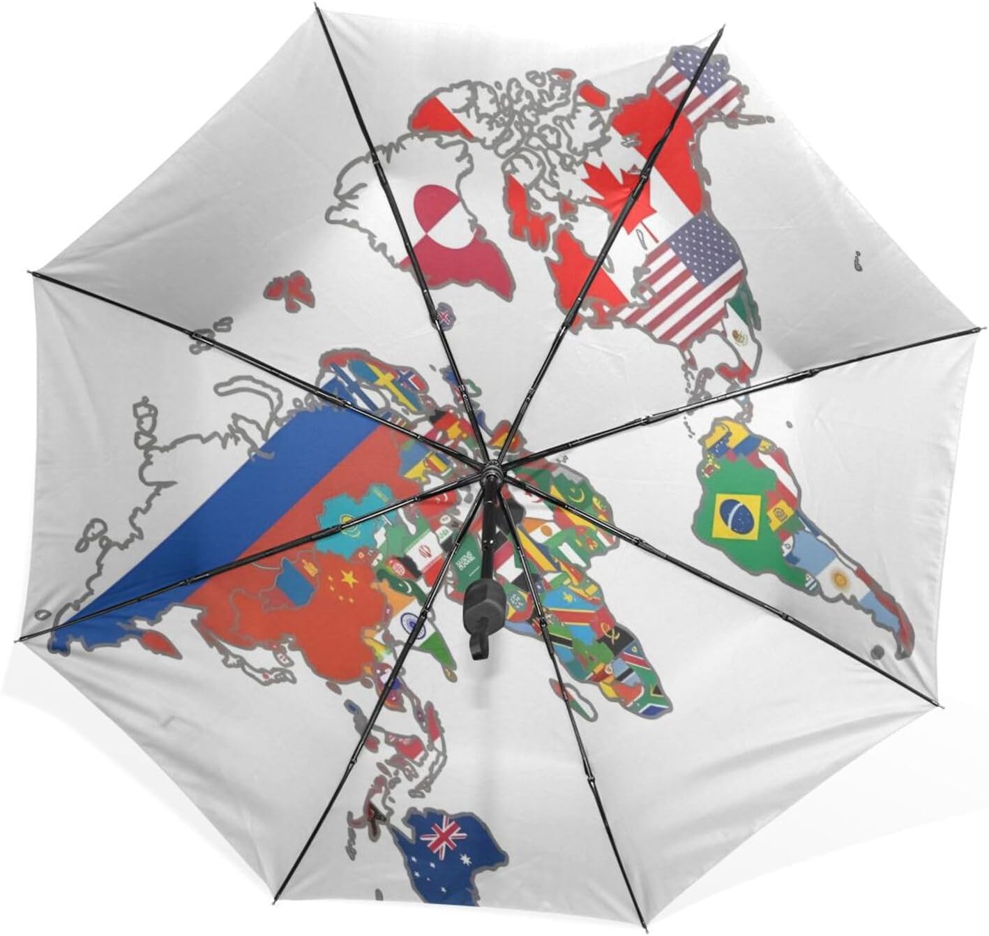 Bolaz Compact Folding Umbrella National Flag World Map Sun & Rain Protable Travel Umbrella Windproof Lightweight Umbrellas