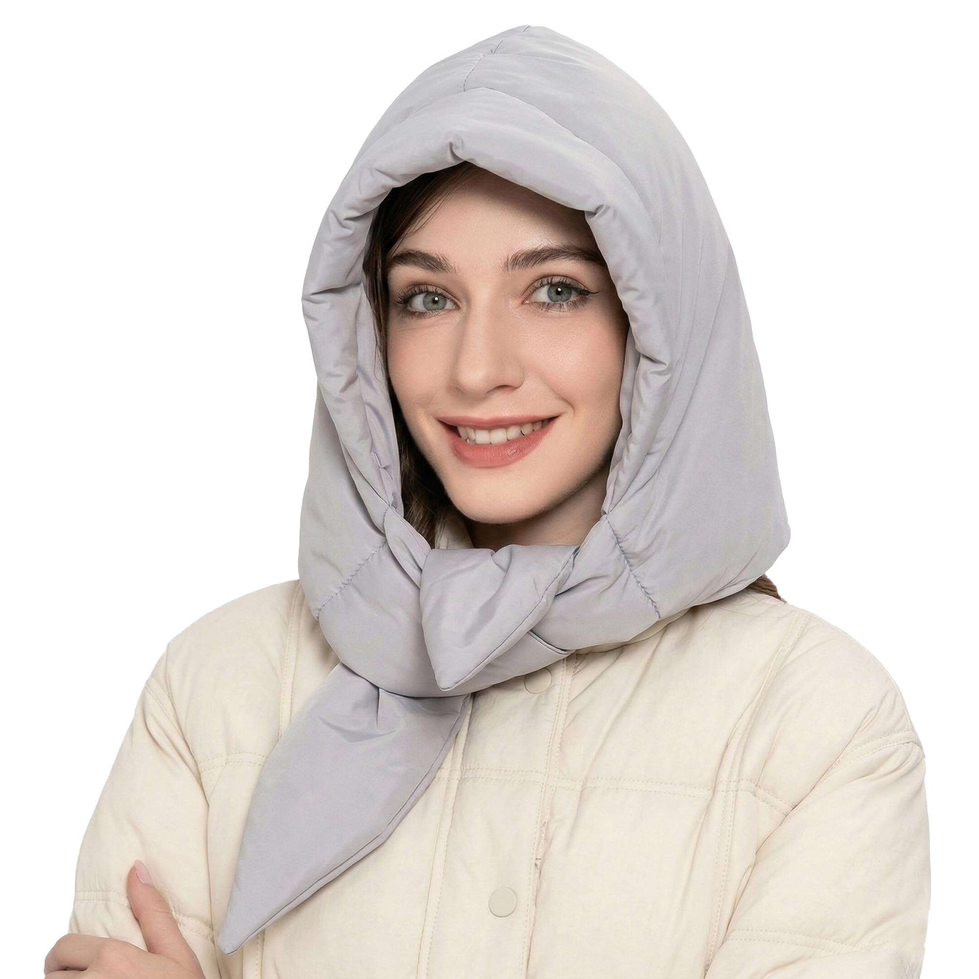 ZLYC Damen Winter Sturmhauben Stricken Winddicht Daunen Beanie Mütze