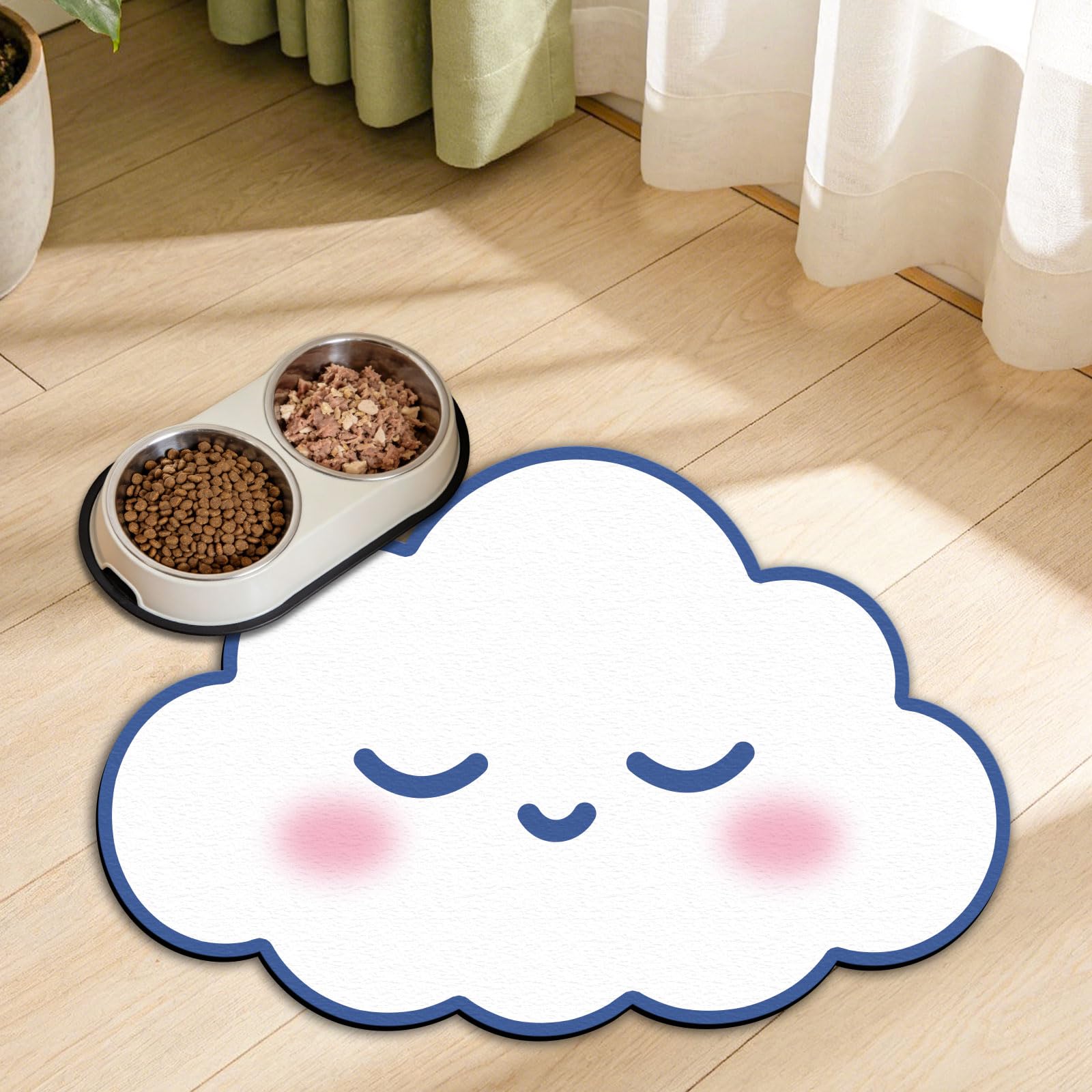 Tapis de nourriture nuage GLOBLELAND 60x40cm pour gamelle chien et chat