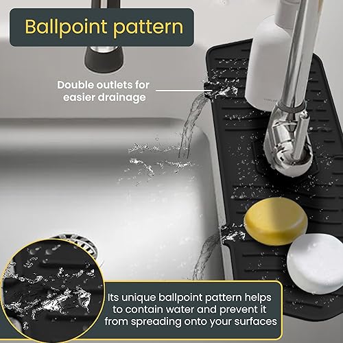 Miniatura 3 de Alfombrilla de silicona para fregadero, protector de goteo para atrapa grifos, protector contra salpicaduras de fregadero, alfombrilla de