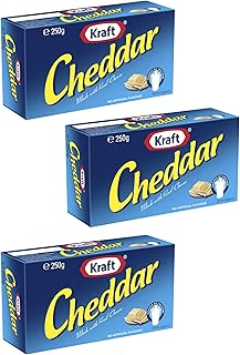 Australian Made Cheddar Cheese (Pack of 3 x 250g EA) Made with Natural Cheese ...