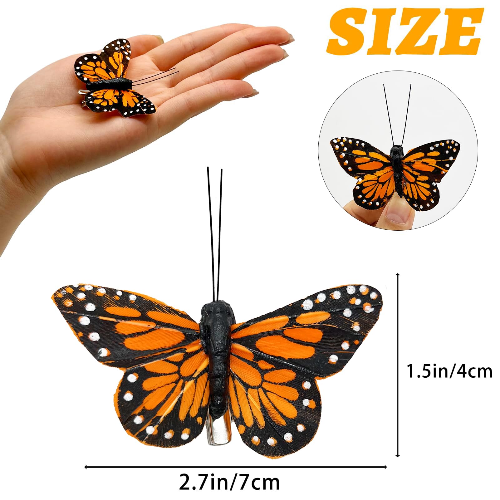 Mariposas De Plumas Con Clip - Decoración Otoño/invierno, Pack De 12 Colores