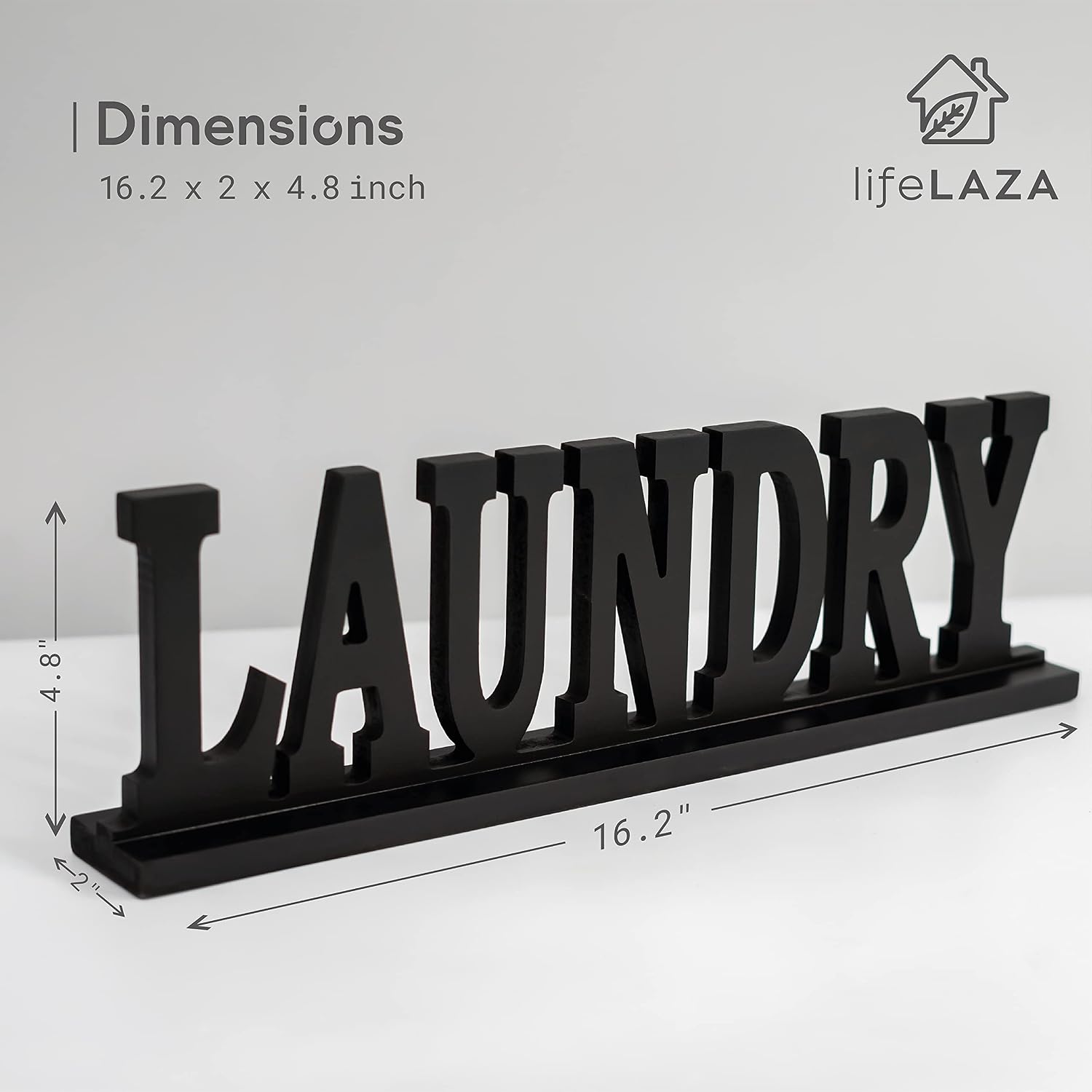 LifeLAZA Laundry Word Sign, Laundry Room Decor, Cutout Freestanding Wood Block Letters Signs, Rustic Farmhouse Laundry and Home Decor