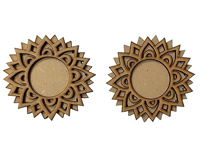 MDF Cutout Tealight Candle Holders, Pack of 10, Brown