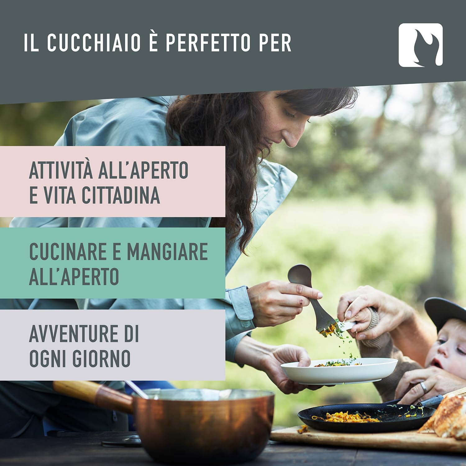 Light My Fire Spork Titanio - Combo Forchetta Coltello Cucchiaio Portatile - Posate da Viaggio e Campeggio Riutilizzabili - Posate Picnic Indistruttibili, Atossiche, Senza BPA – Spork Set da 1