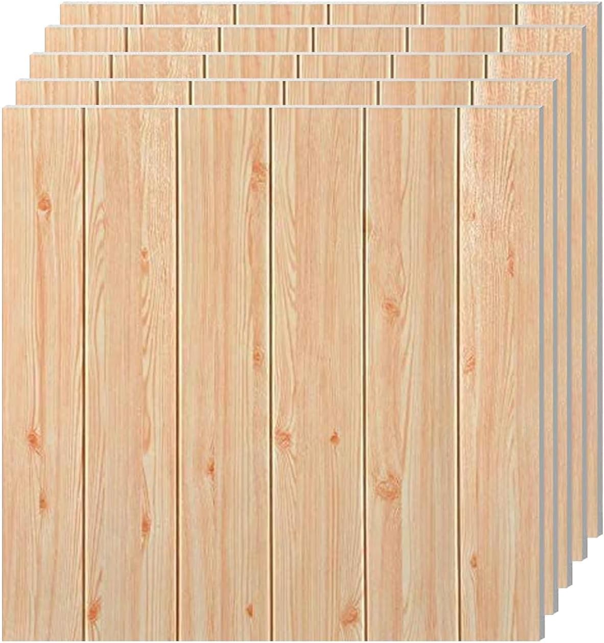 3D Self-Adhesive Waterproof Wall Panel – 70x70 cm Light Wooden Foam Sheet with Realistic Wooden Texture Peel & Stick Wall Sticker for Home, Office 1 Piece Foam Sheet (Approx 5.27 Sq. Ft)