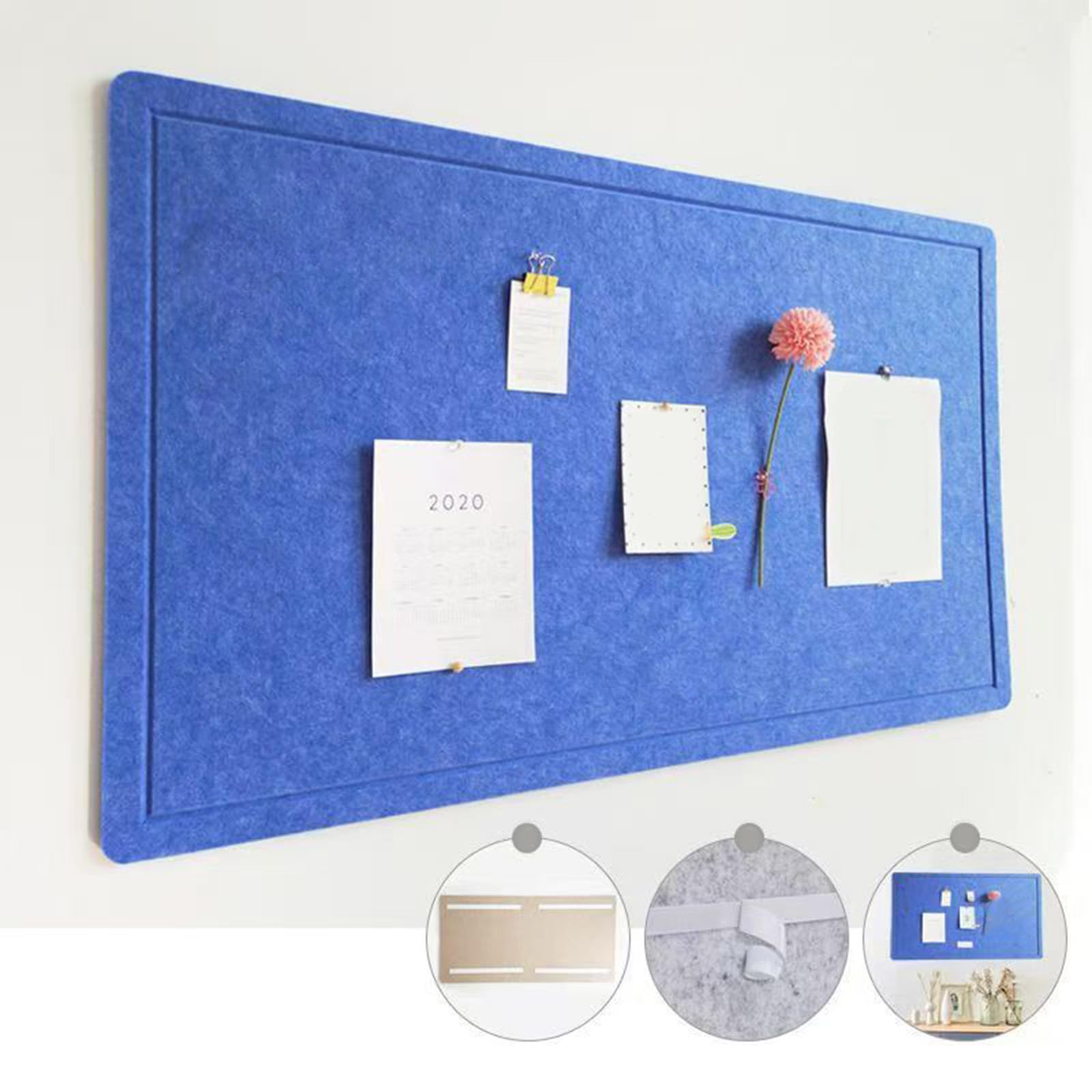 Austauschbare Filz-Pinnwand mit geräuschreduzierendem Stoff, einfache Wandmontage, Design für Fotos, Schule, Büro, Konferenz, Filz-Pinnwand