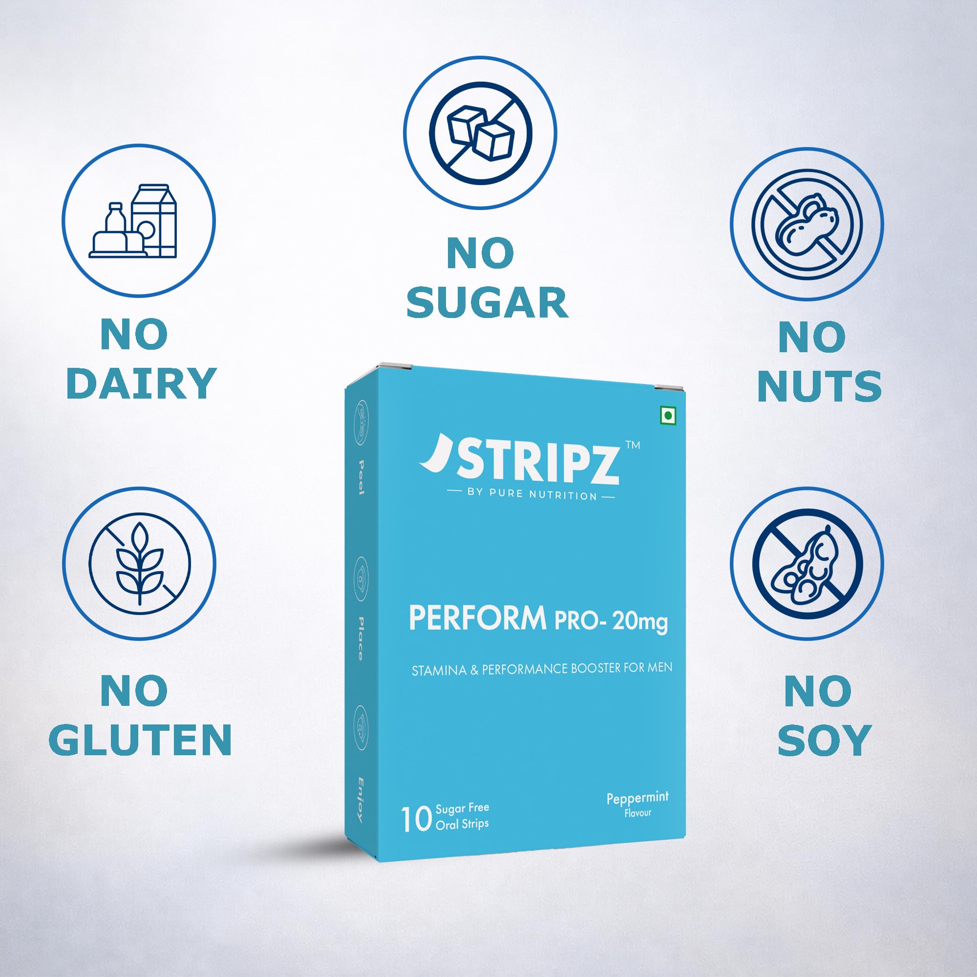 Pure Nutrition Perform Pro Stripz 20mg Support Supplement for Men | Supports Energy, Vitality & Stamina | Sugar Free Peppermint Oral Strips | 10 Strips — Amazon image 7