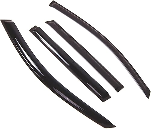 Tuningpros WD2-734 - Deflector de visera de ventana de montaje exterior, protector de lluvia, humo oscuro, juego de 4 piezas compatible con Porsche Tuningpros WD2-734 - Deflector de visera de ventana de montaje exterior, protector de lluvia, humo oscuro, juego de 4 piezas compatible con Porsche