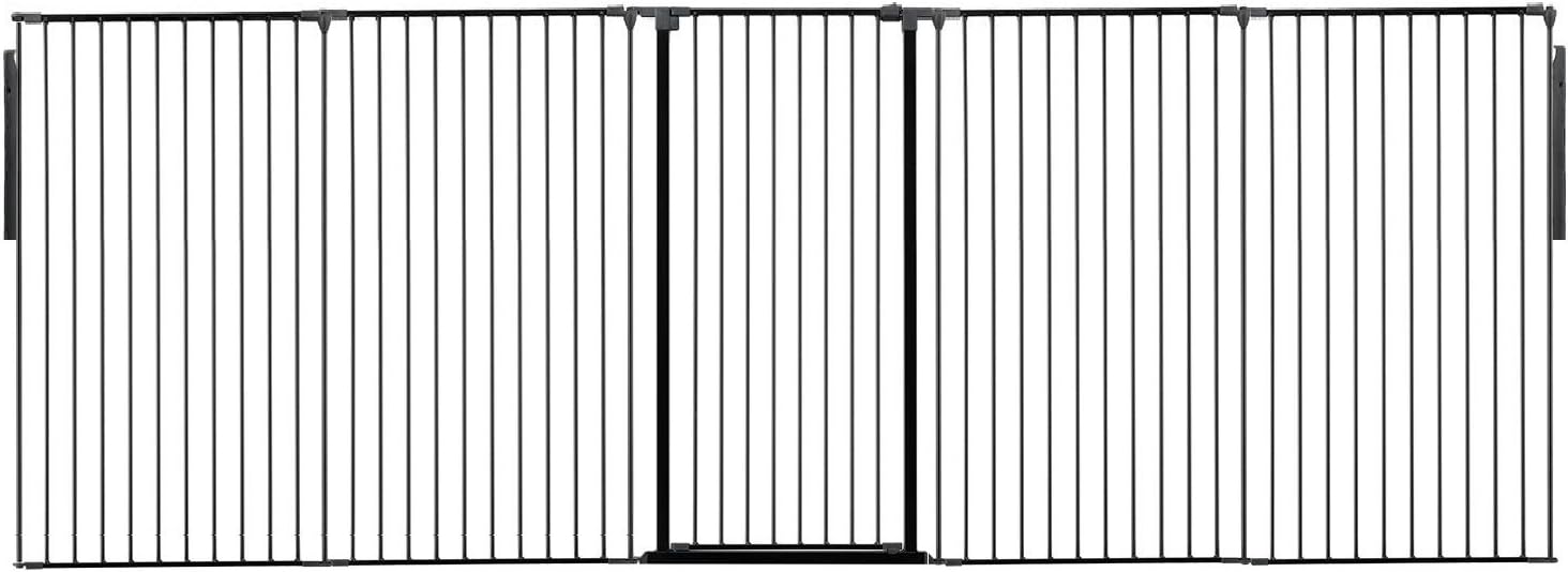 Scandinavian Pet Design Extra-Tall Flexible Black Pet Gate Range (295-367cm, Black)