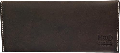 Miniatura 2 de Hide & Drink, Bolsa larga de utilidad hecha a mano de cuero de grano completo, elegante cartera para llevar y almacenar efectivo, monedas, tarjetas,
