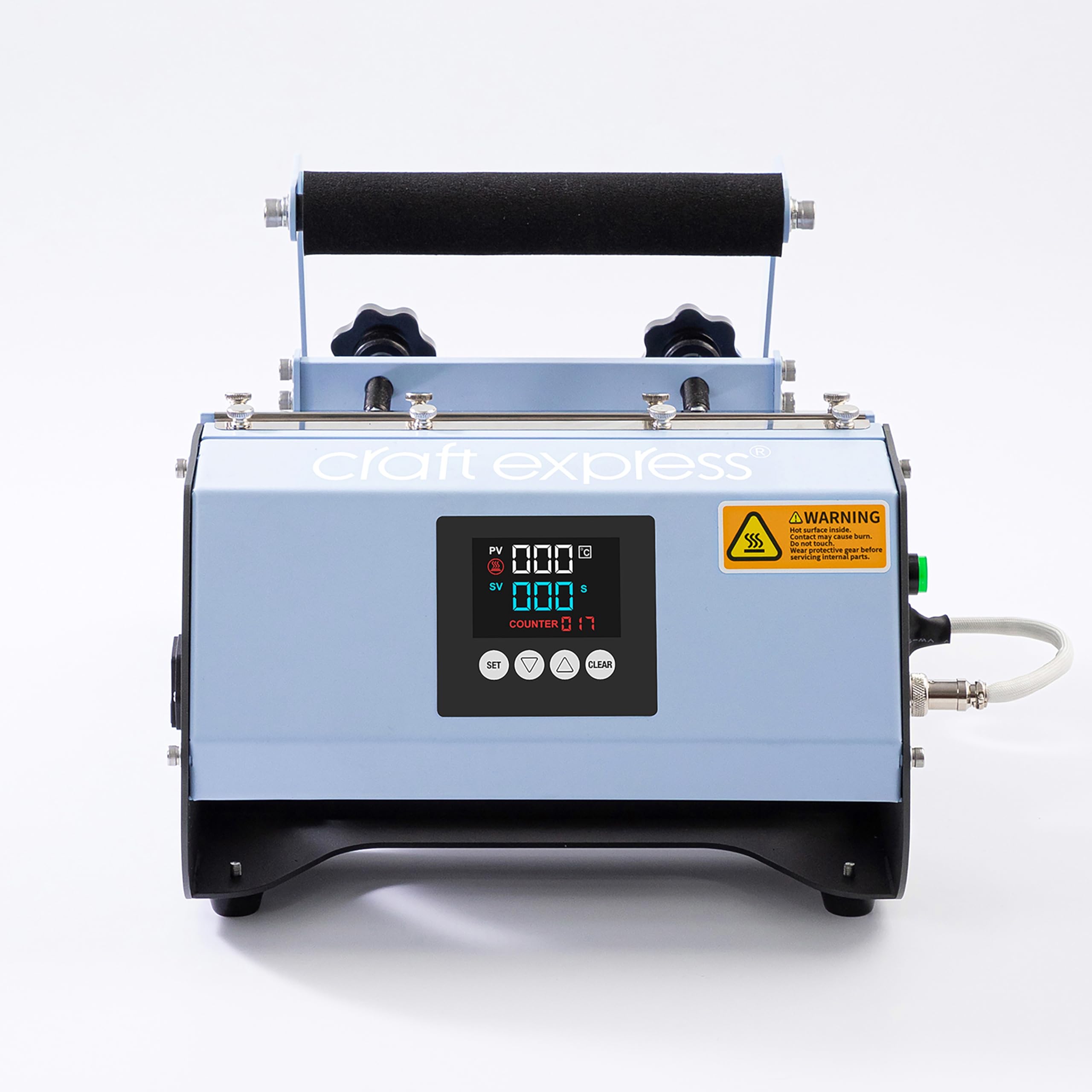 Craft ExpressElite Pro Max 2 in 1 Tumbler Press Machine for Crafting and Sublimation – for Use with Stainless Steel Tumblers and Ceramic Coffee Mugs (Light Blue)